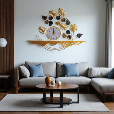 Flowing Vine Metal Wall Clock (40 x 26.5 Inches)